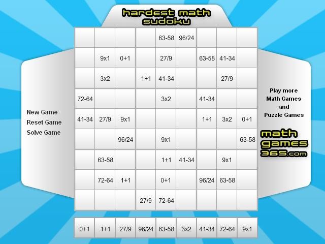 Flash Matematick SuDoKu online hra zdarma Logick hry